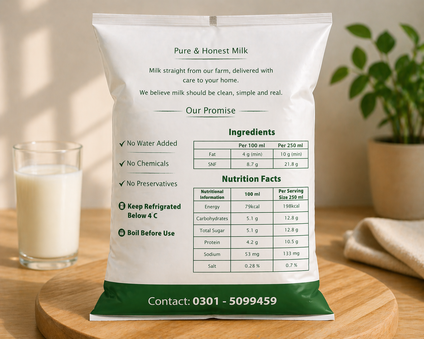 Free Milk Sample – 1 Liter